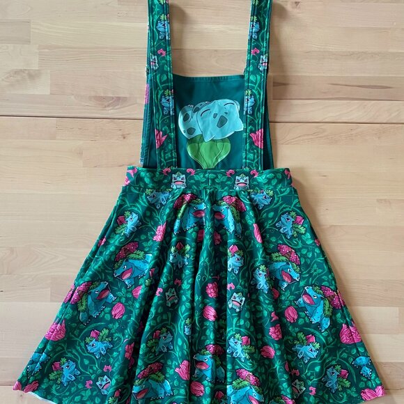 BlackMilk Women's Bulbasaur Pokemon Apron Dress size Small Adjustable Straps - Picture 4 of 6